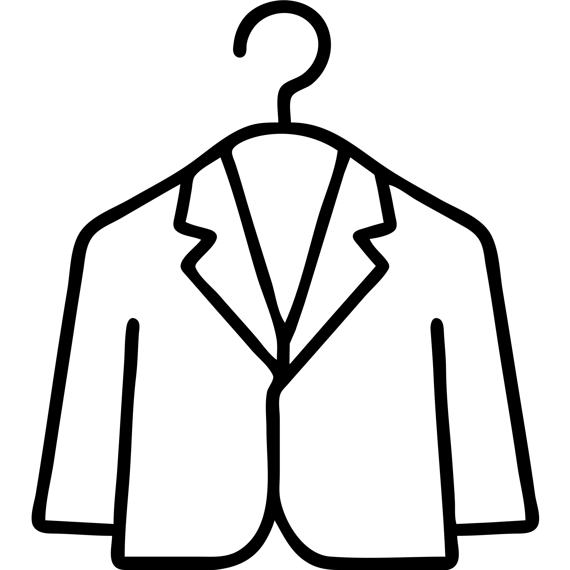 Minimalist clothes hanger icon with a blazer or collared shirt – symbol of professional outfits and style planning emoji