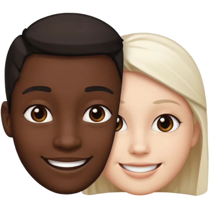 A smile face one side black on left on right white emoji