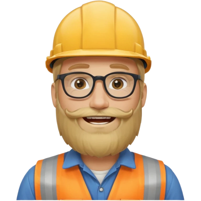 blond man with long beard construction worker and spectacles emoji