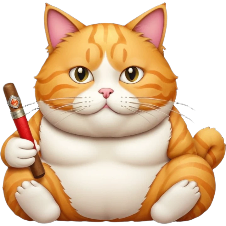 Fat cat and cigar emoji