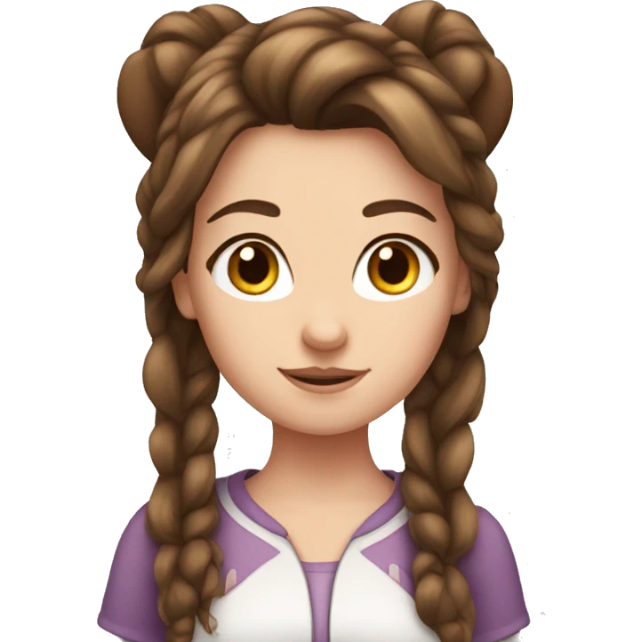 White girl with brown hair & Disney ears on  emoji