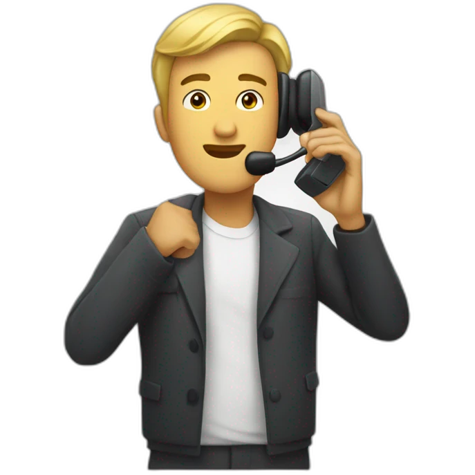 persona parada, hablando por teléfono  emoji