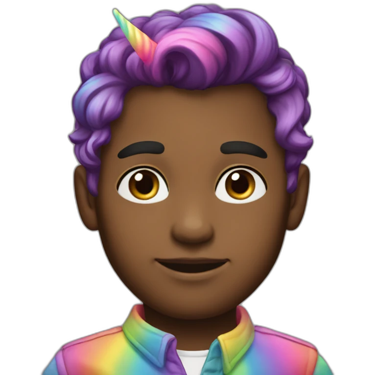 Posh-boy-with-rainbow-unicorn-hair emoji