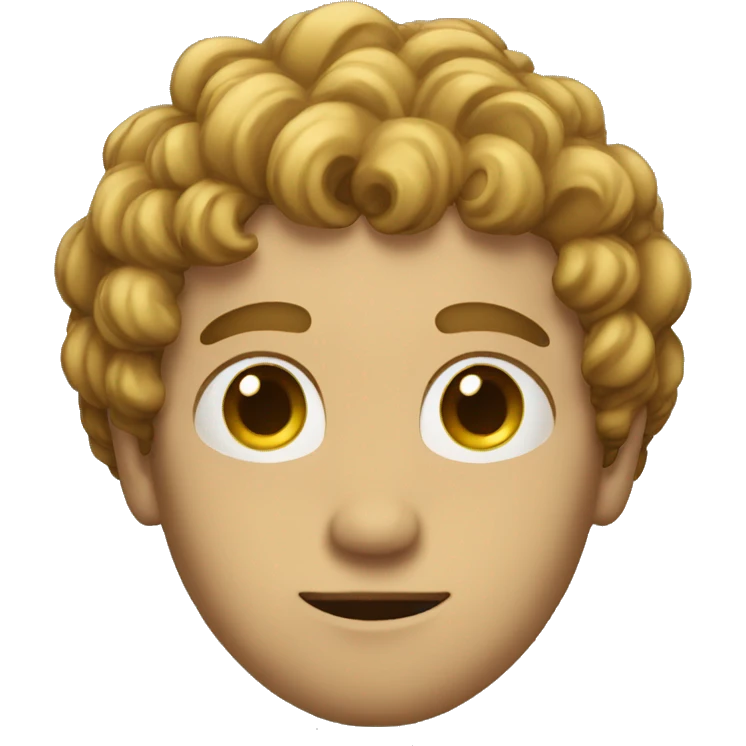 A man with very small eyes, tall, short curls emoji