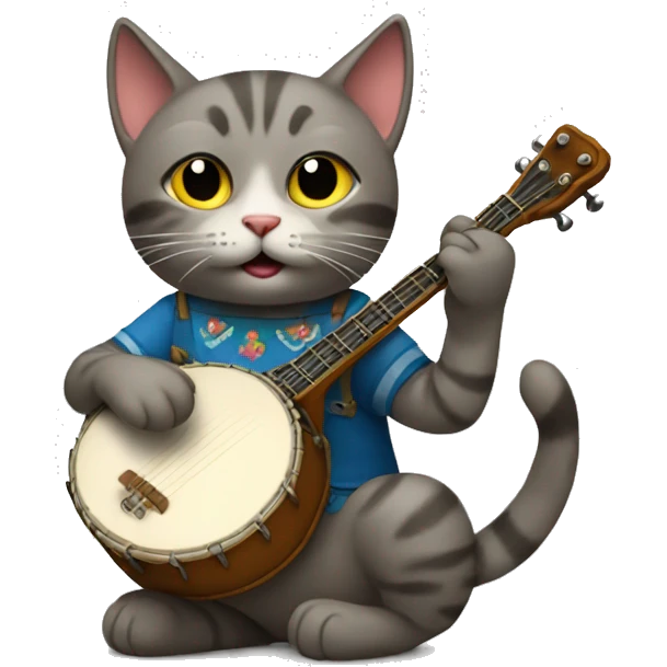 Cat playing a banjo emoji