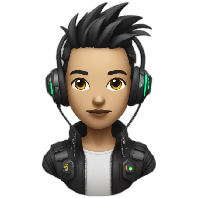T truc de gamer en mode cyber punk emoji