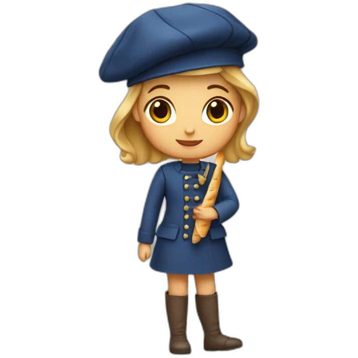 french-girl-with-baguette-and-beret emoji