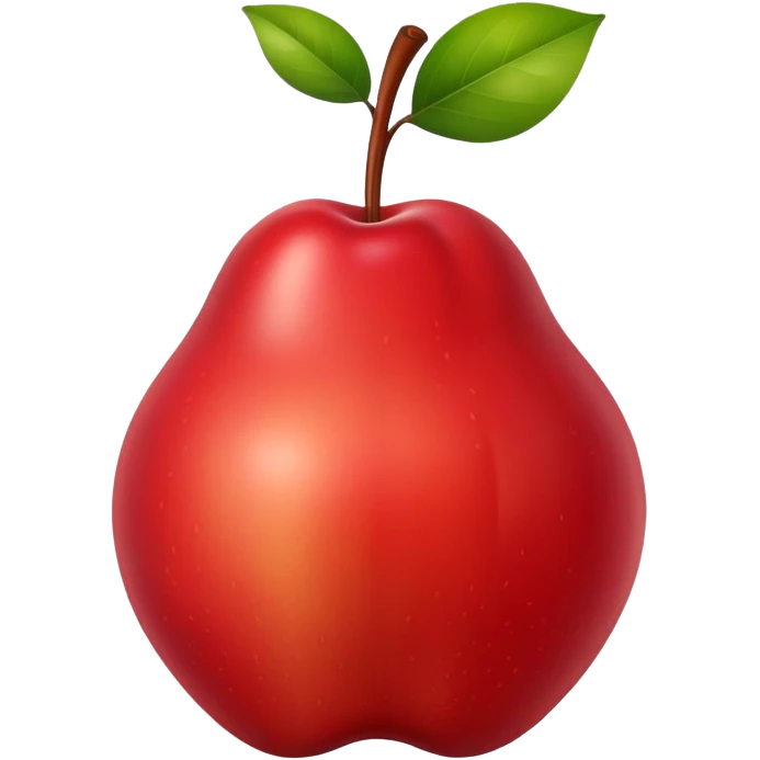 Bosc pear shaped like an apple emoji