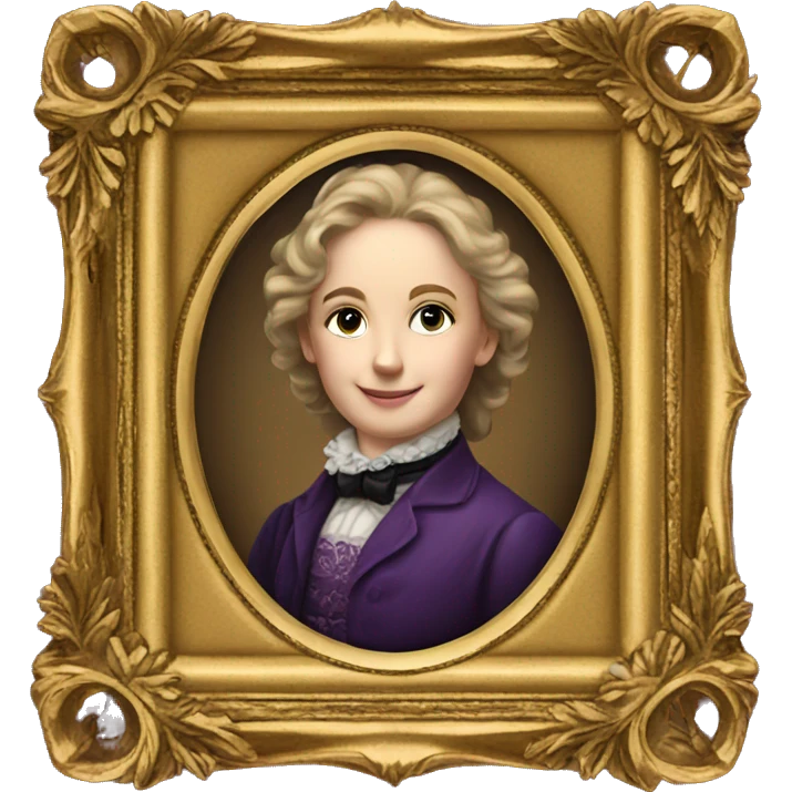 Golden picture frame victorian style with purple background emoji