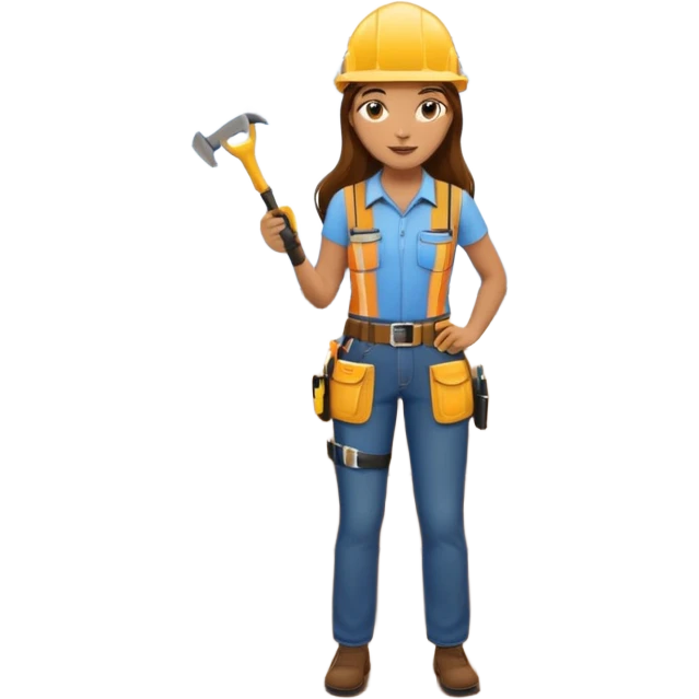beautiful girl with long brown hair constructing new lounge room area with tv and couch emoji