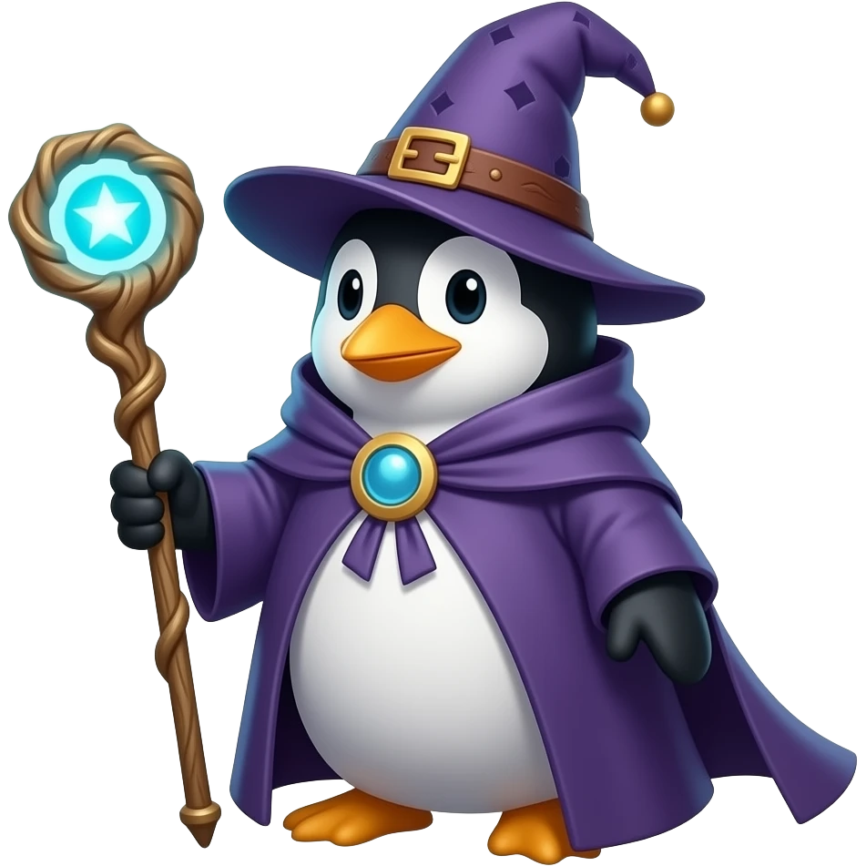 Penguin Wizard emoji
