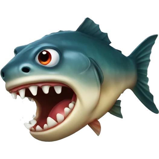 Piranha biting emoji