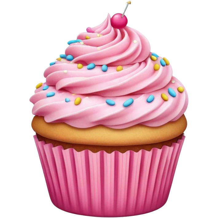 Cupcake with pink icing emoji