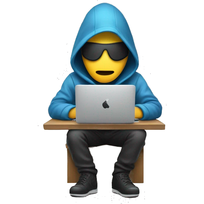 a hacker working on a laptop emoji