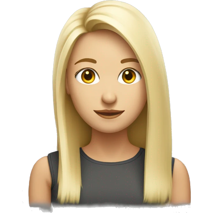 Mujer rubia pelo largo y con flequillo emoji