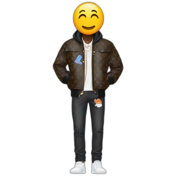 Virgil Abloh with louis Vuitton jacket emoji