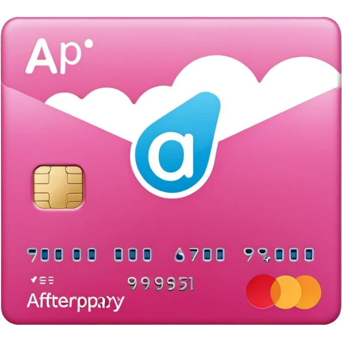 pink afterpay word on a credit card emoji