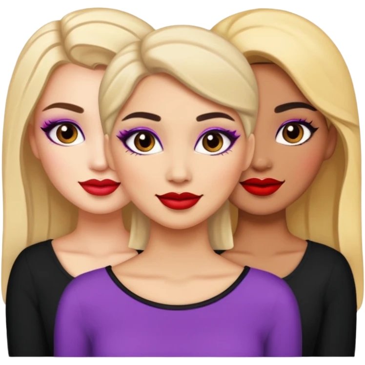 Boujy baddie best friends happy, trendy heavy makeup emoji