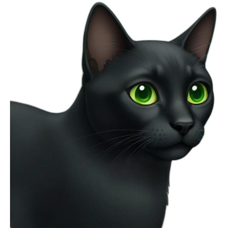 Black cat with green eyes emoji