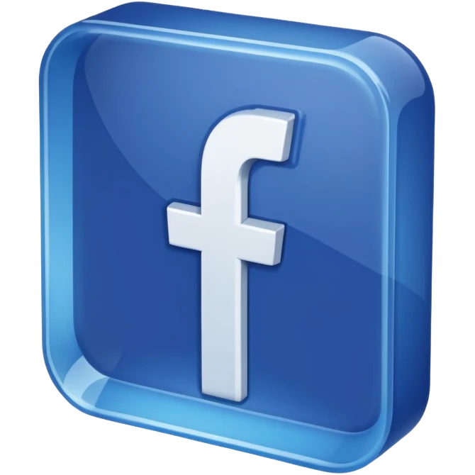 logo del icono de faceboook en diseño #D translucido emoji