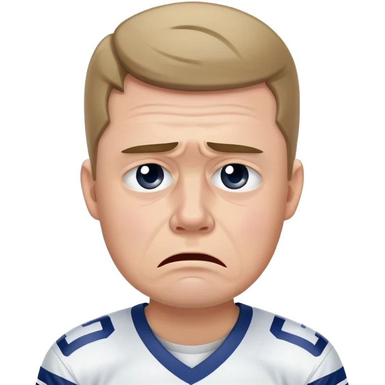 Crying Dallas cowboys fan (white male) emoji