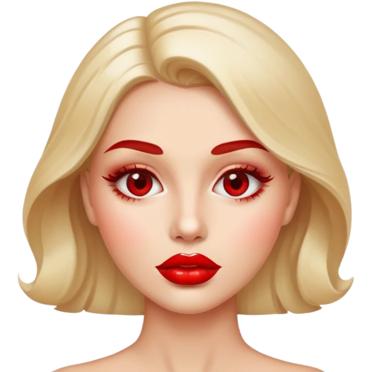 Woman tongue red shiny glossy lips emoji