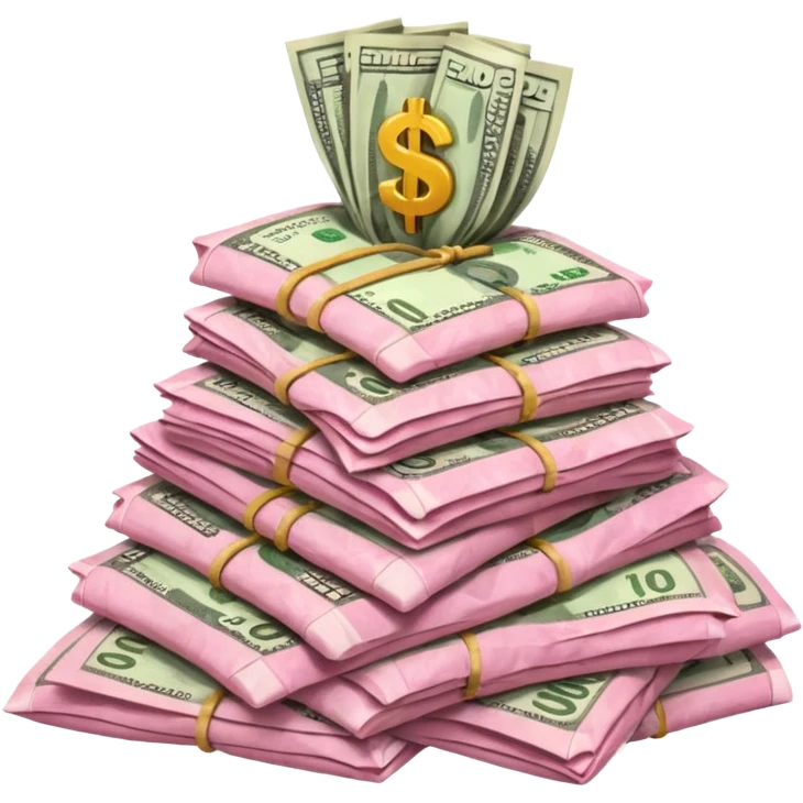 Falta dinero (color rosa) emoji