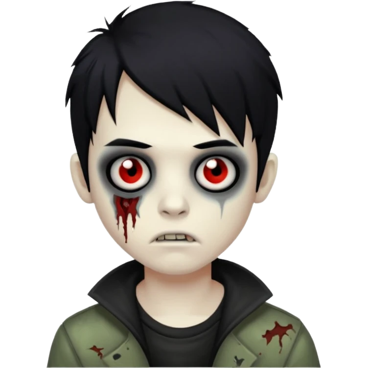 boy zombie with black hair emo emoji