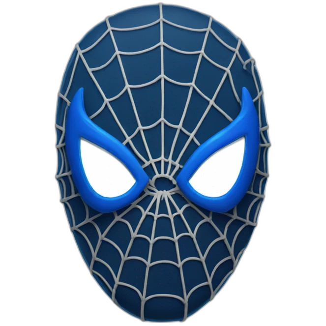 Spiderman mask with blue wire emoji