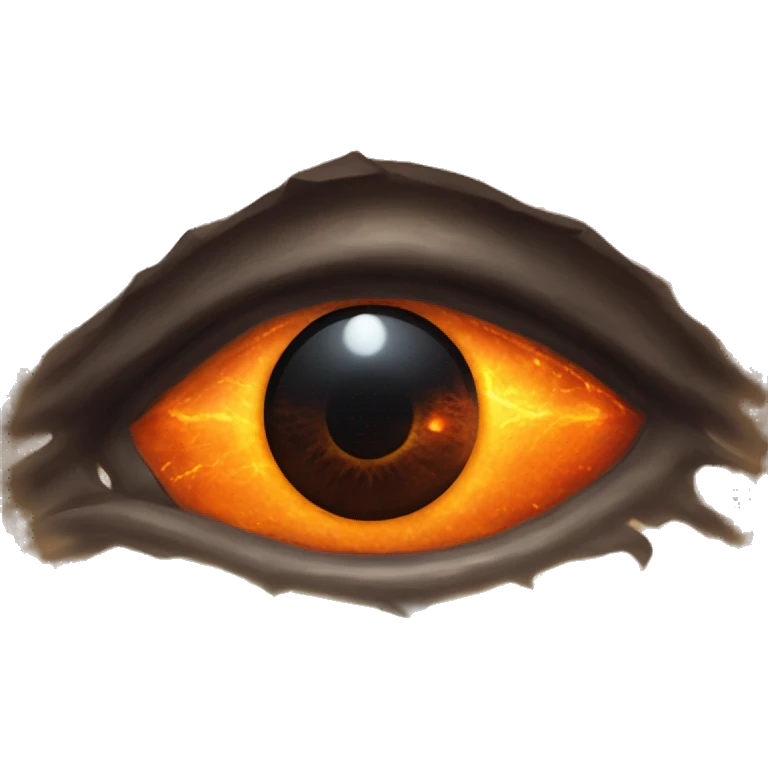 Eye of Sauron with glowing orange iris, set in a dark tower of Mordor emoji