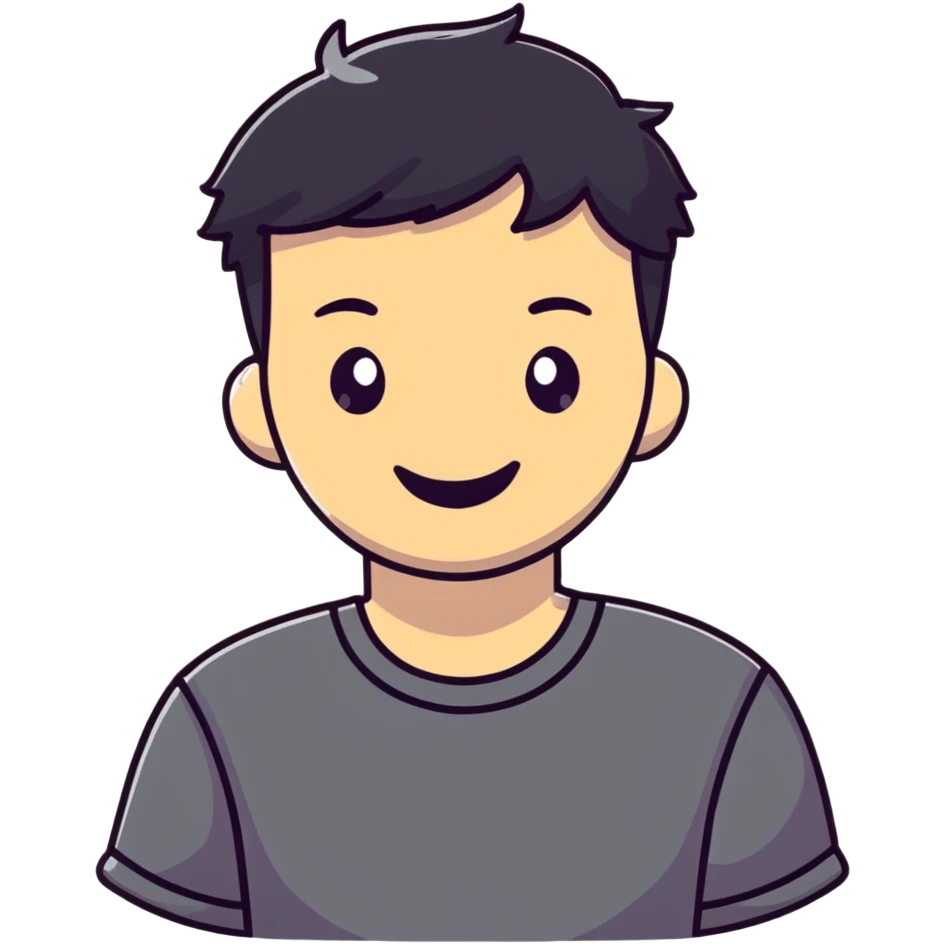 Cute boyfriend character smiling emoji