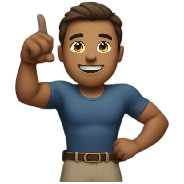 strong guy pointing up emoji