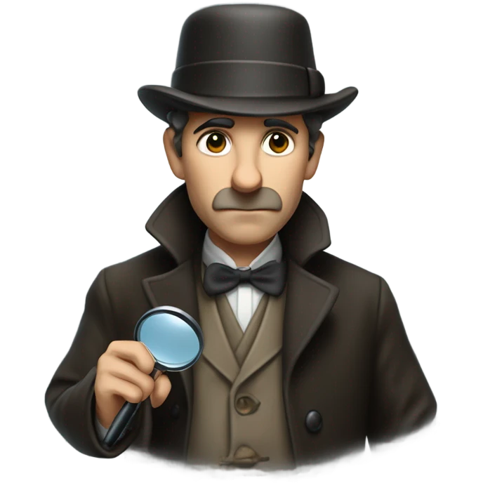 sherlock holmes looking through magnifying glass emoji