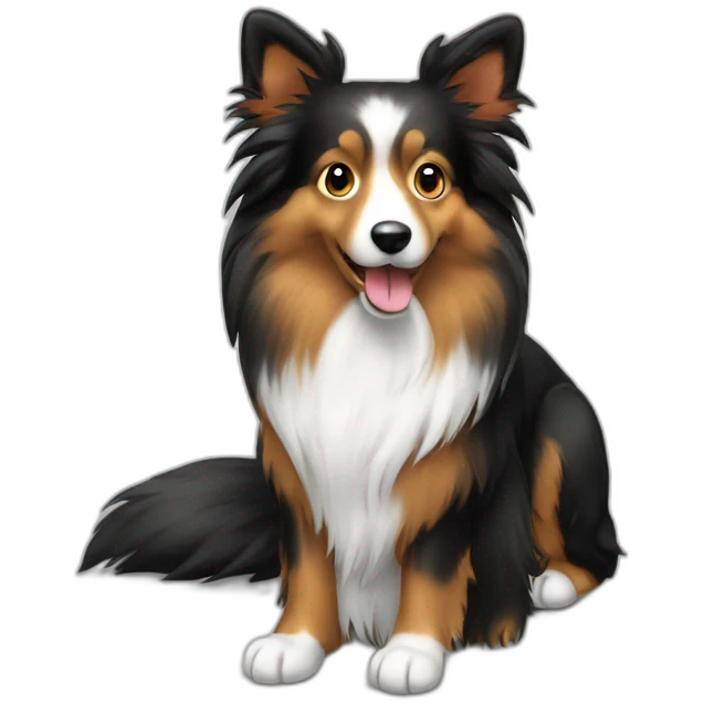 sheltie dog and black cat emoji