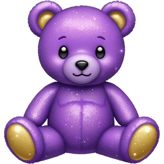 glitter purple ursinho emoji