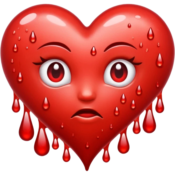 glitter red blood emoji