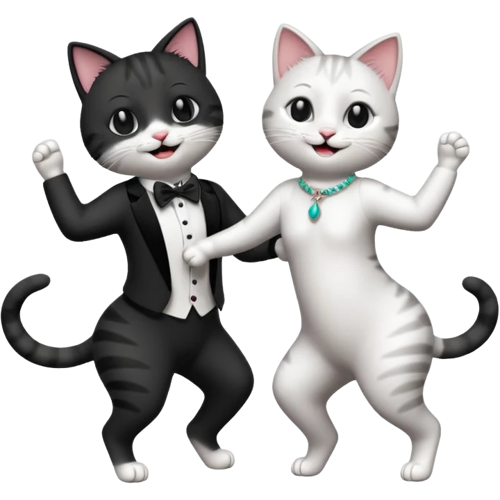 Cats couple salsa dancing  emoji