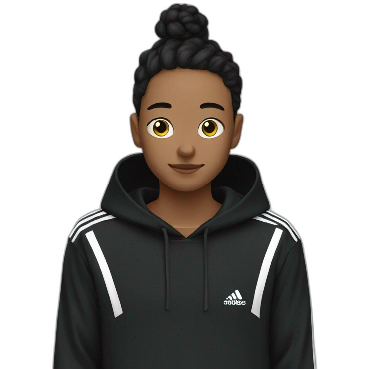 black colored adidas hoodie emoji