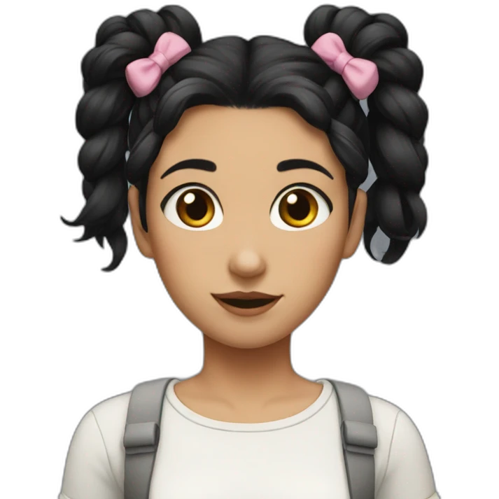 girl with black pigtails emoji