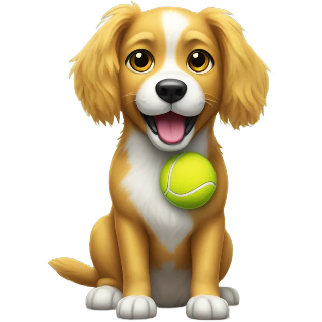dog with tennis ball emoji