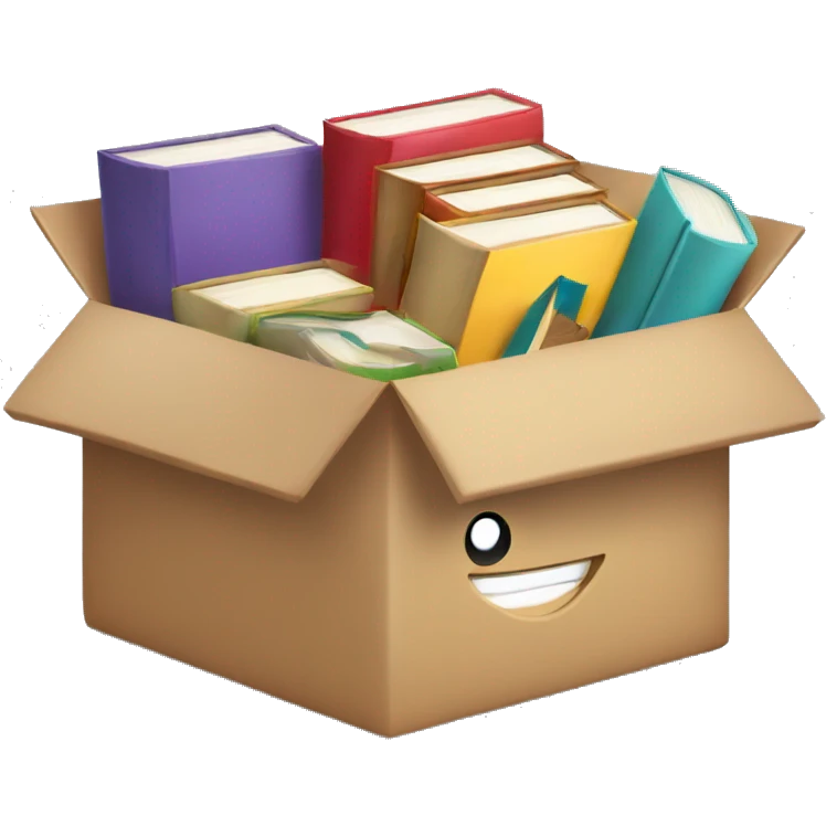 open box with books inside emoji