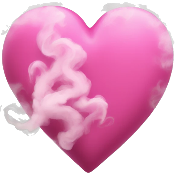 Pink heart with smoke emoji