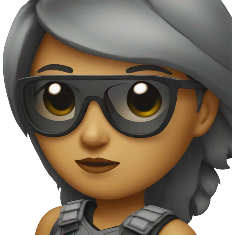 Girl warrior with dark sunglasses emoji