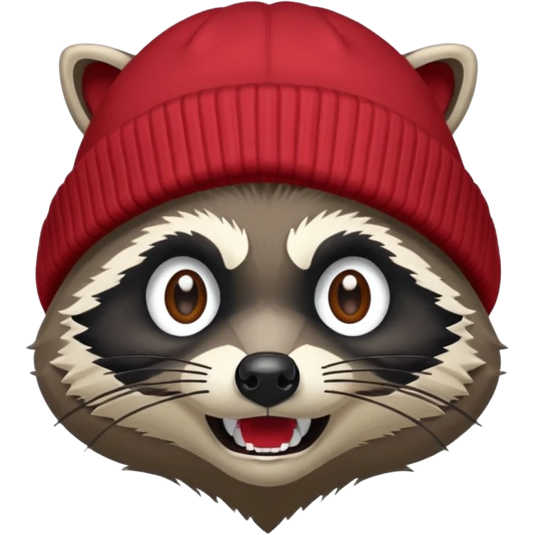 Angry Raccoon bandit with beanie hat branded “Sticky Bandits” emoji
