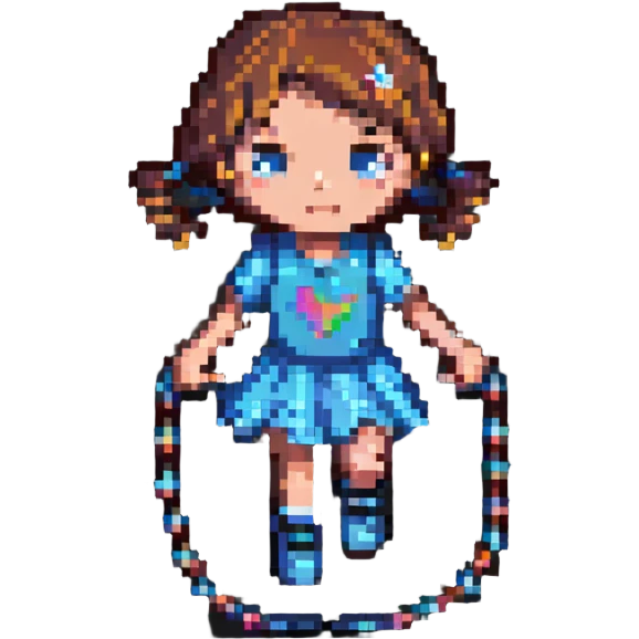 small girl skipping rope emoji