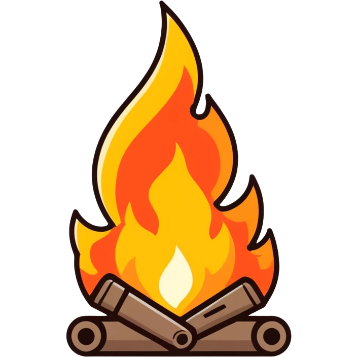 Fire in gold emoji