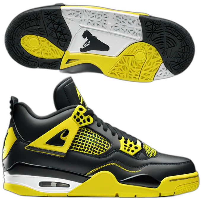 Air Jordan 4 retro Yellow thunder emoji
