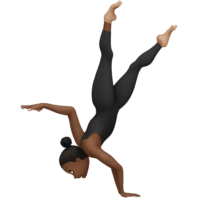 black gymnast doing handstand emoji