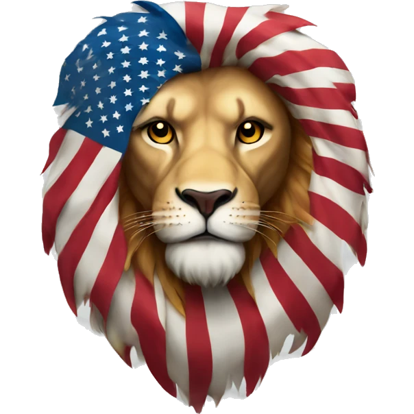 American flag lion emoji