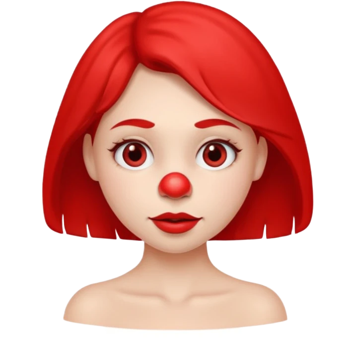 Woman with red nose emoji